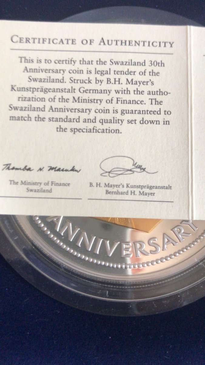 5 0z OF FINE SILVER 999. 30TH ANNIVERSARY.LIMITED MINTAGE