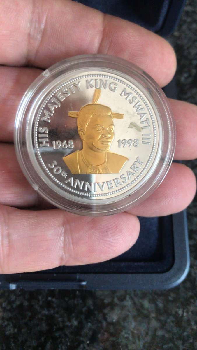 1 oz FINE SILVER 999.SWAZILAND ANNIVERSARY. MINTAGE 1000 pcs.
