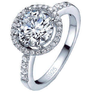 3 Carat Round Cut Cr Diamond 925 Sterling Silver Wedding Engagement Ring Size 7