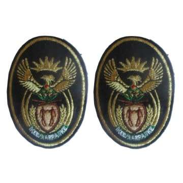 S.A.N.D.F WARRANT OFFICER 2 RANK INSIGNIA  WITH PINS - PAIR.