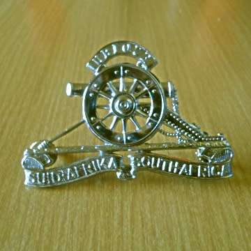 Artillery Gilding Metal Cap Badge With Screws In Place