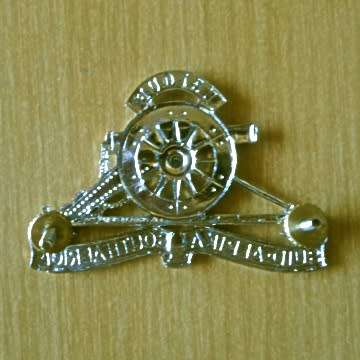 Artillery Gilding Metal Cap Badge With Screws In Place