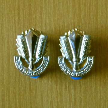 S.A.D.F Catering Corps Collar Badges With Pins In Place