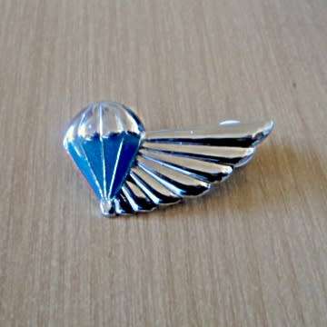 Air Supply - Chrome And Enamel Wing With Pin In Place.
