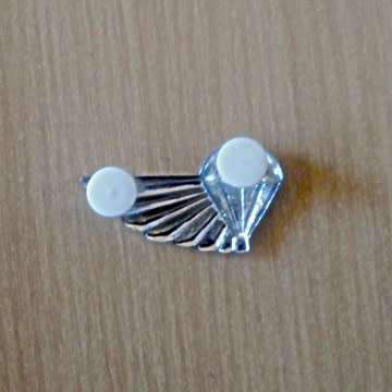 Air Supply - Chrome And Enamel Wing With Pin In Place.
