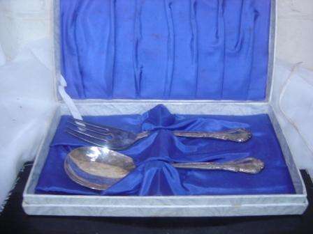 A boxed large spoon and fork by Eetrite- EPNS -A1 quality