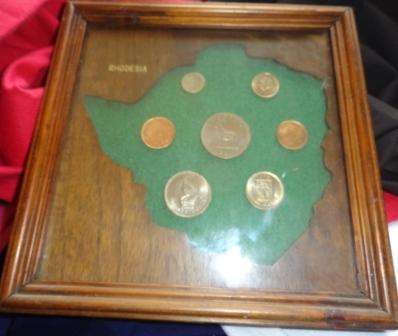 Framed RHODESIAN coin collection