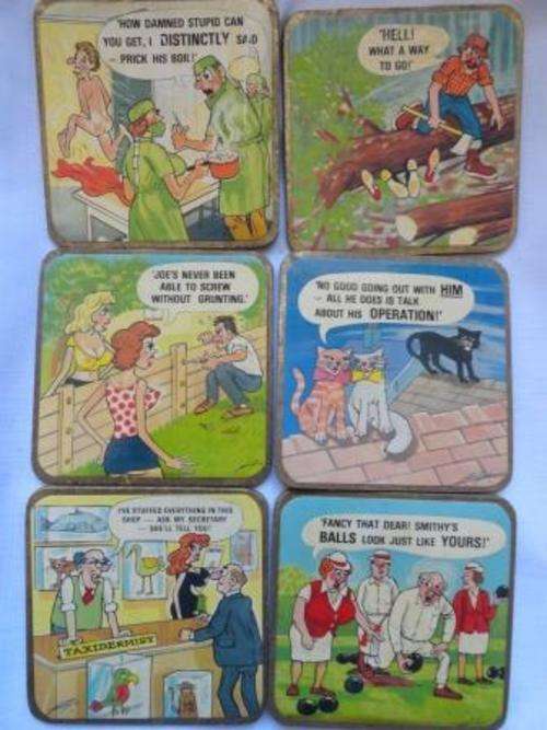 Some naughty placemats for your bar