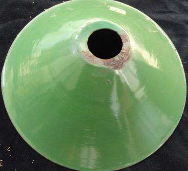 A  vintage  enamel green light shade