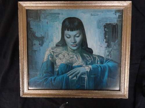 TRETCHIKOFF : The Blue Lady....in a pensive mood..(print)
