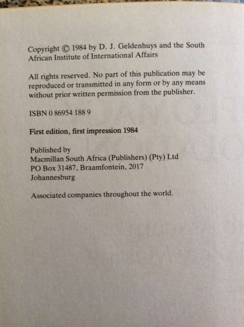 The Diplomacy of Isolation: South African Foreign Policy Making  Geldenhuys, Deon