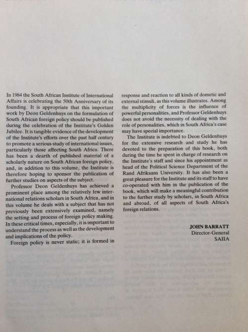 The Diplomacy of Isolation: South African Foreign Policy Making  Geldenhuys, Deon