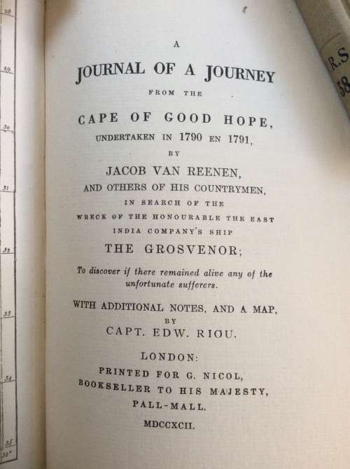 The Wreck of the Grosvenor VRS #8 1st Ed. 1927