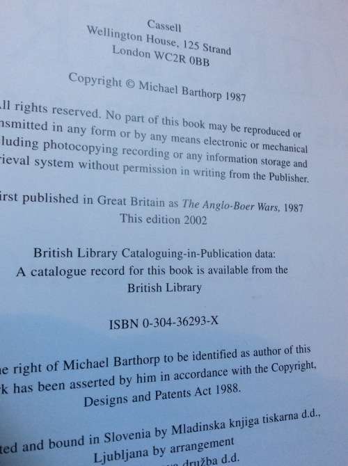 Slogging over Africa The Boer Wars 1815-1902  Barthorp, Michael