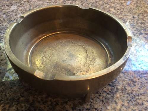 Pair of brass ashtrays.