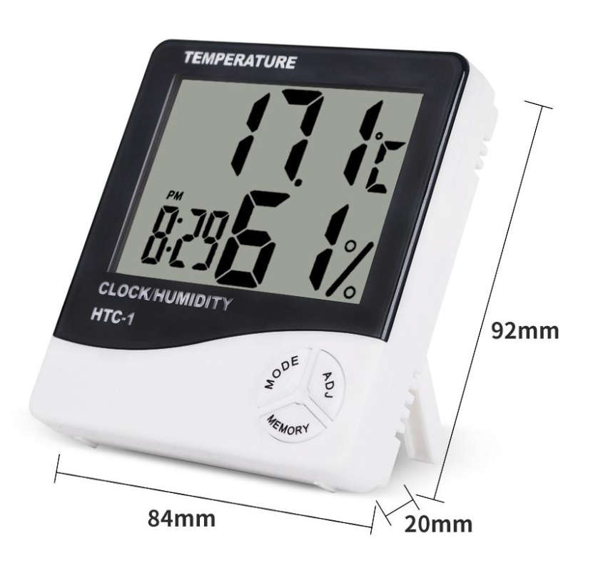 Digital Temperature And Humidity Thermometer Clock