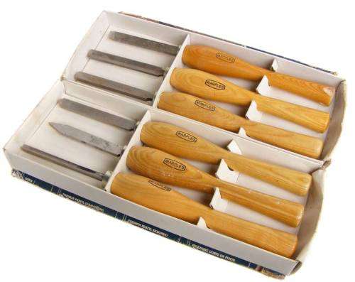 Vintage Marples lathe chisel set of 6 in perfect condition