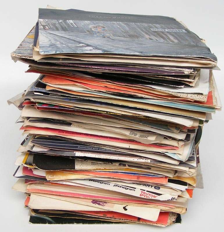 Large lot of 93 vintage 7 single records
