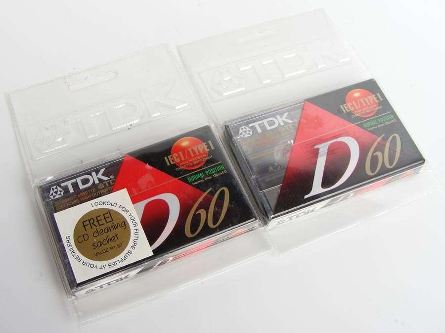 Lot of 2 TDK 60 cassettes - new in packaging