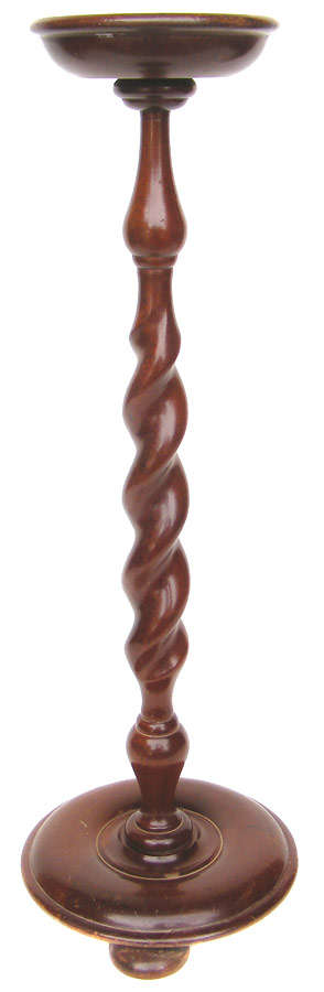 Vintage Imbuia Barley Twist Candle or Ashtray stand 57cm