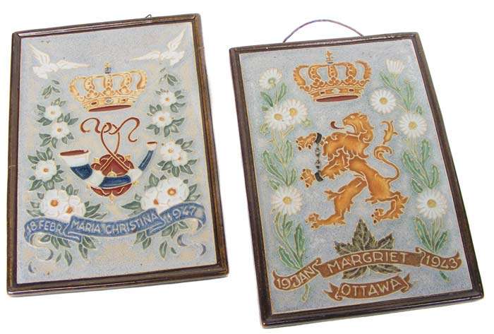 Two Old Dutch Delft Wall Display Tiles from the 1940's