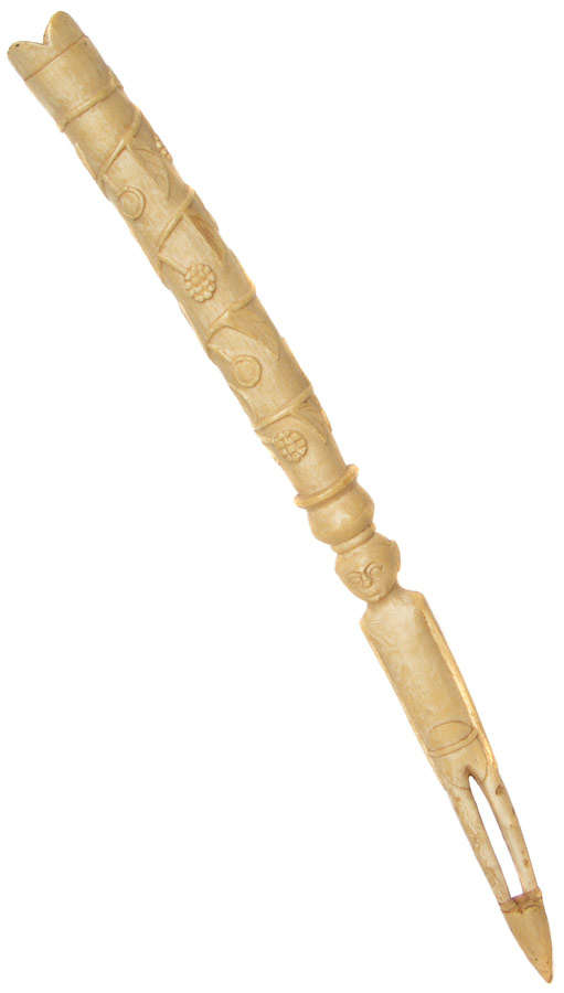 Full Carved African Ivory Elephant tusk - Processed Ivory is legal to own!