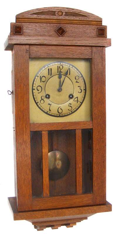 Antique Oak Cased Chiming Wall Clock - Unknown Make