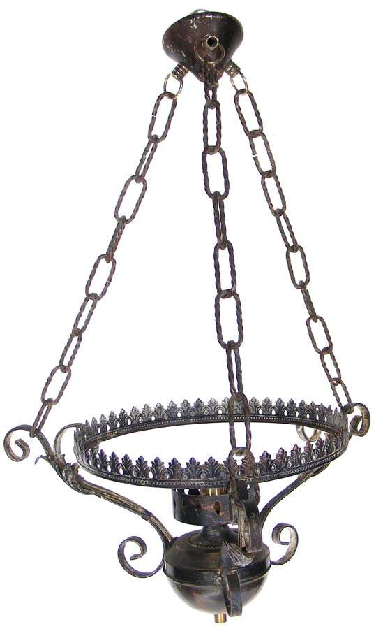 Rustic Old Iron/Copper Hanging Ceiling Light