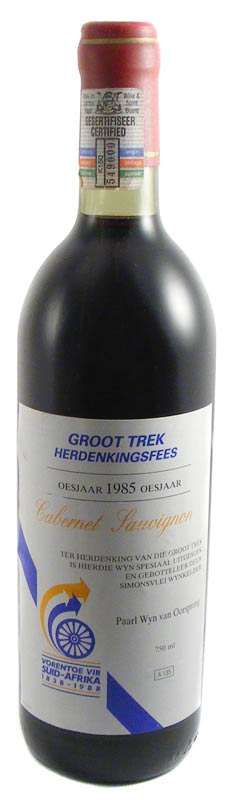 1985 Vintage Simonsvlei Cabernet Sauvignon - Groot Trek Commemorative Dry Red Wine
