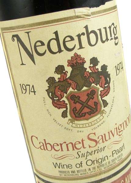 1974Vintage NEDERBURG Cabernet Sauvignon - only 1 Available - almost 40 year old dry red wine