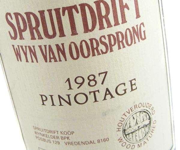 1987 Vintage Spruitdrift Pinotage - only 1 Available - 35 year old dry red wine