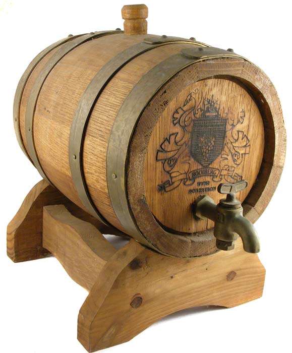Rooiberg Wines Robertson - Small Oak Wine barrel with Brass bands and tap