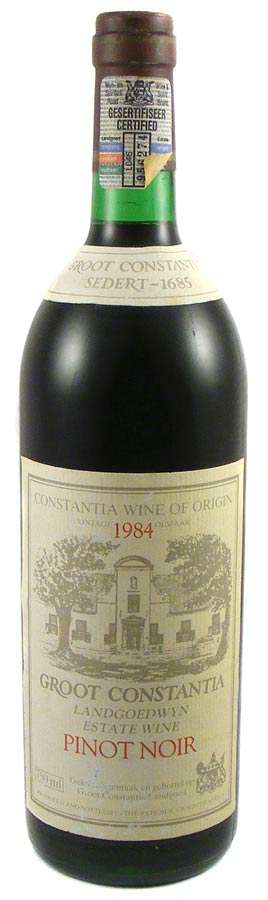 1984 Vintage Groot Constantia Pinot Noir Dry Red - Estate Wine From Private collection