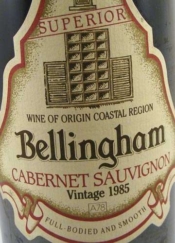 1985 Vintage Bellingham Cabernet Sauvignon dry red - Superior red wine from private collection