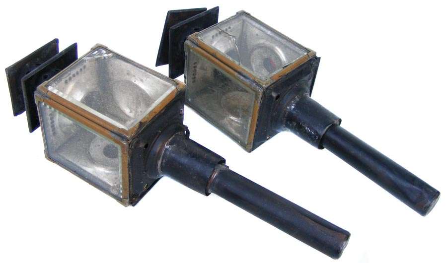 Pair of Antique Raydot English Coach Lanterns/Carriage Lamps