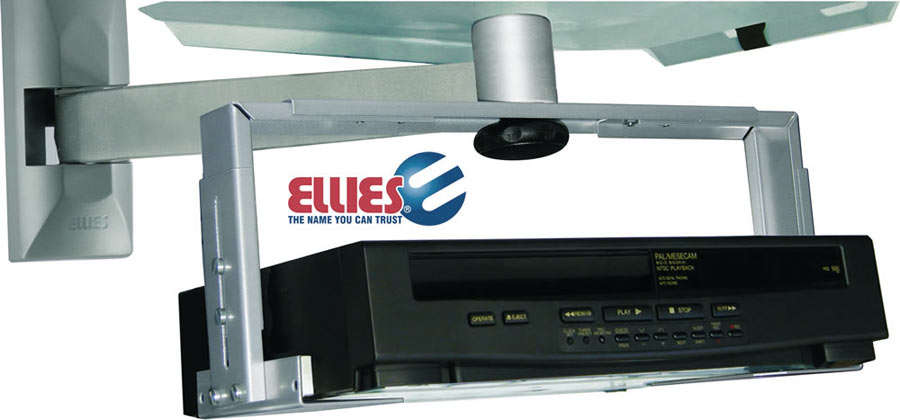 Ellies Video/CD/DVD Bracket For use with all Ellies TV Arms (Or on its own) - New in box - Silver