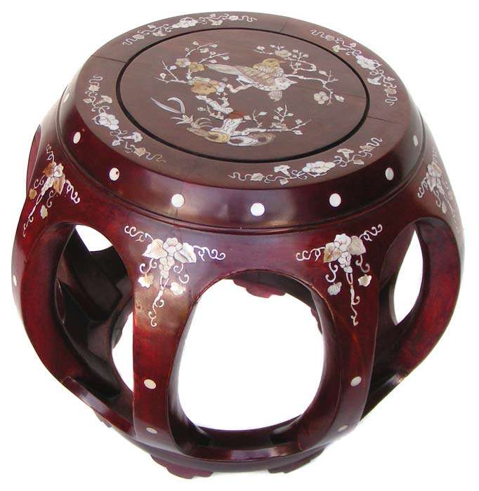 Amazing Chinese Hand Crafted Mother of Pearl Inlaid Side Table  - Oriental Craft/Culture