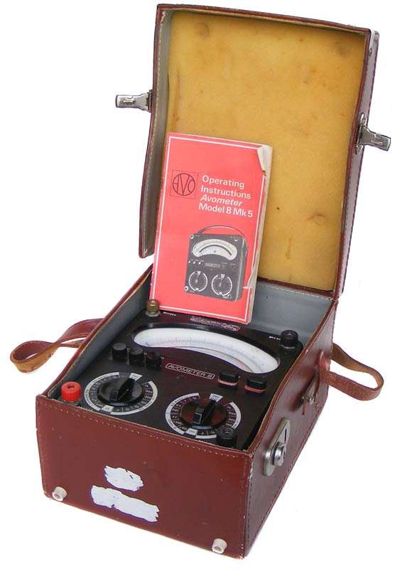Vintage  AVO Meter in Original Leather Case - Amps-Volts-Ohms- Old Multitester!