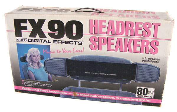 Vintage Kraco Digital Effects Headrest Speaker Set mint in box -Universal mount, fits all