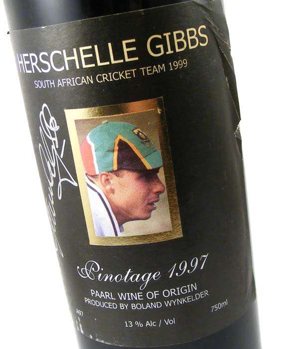 Herschelle Gibbs- 1999 SA Cricket Team Special release 1997 Pinotage - Collectable dry red wine