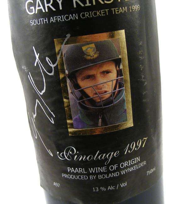 Gary Kirsten - 1999 SA Cricket Team Special release 1997 Pinotage - Collectable dry red wine