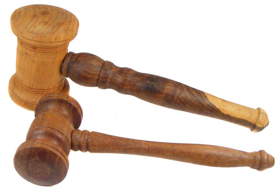 Pair of Hand Turned Auctioneer's Gavels - Blackwood/Yellowwood, Mahogany