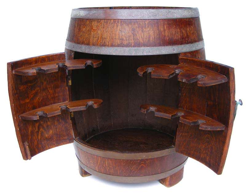 Vintage Oak Barrel Wine/Bar/Liquor Cabinet - For those special wines - Cool bar accessory!