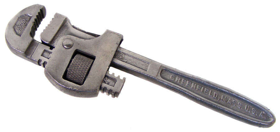 Small Antique Adjustable Monkey/Pipe Wrench - Mid 1900's - Restored - working nicely!