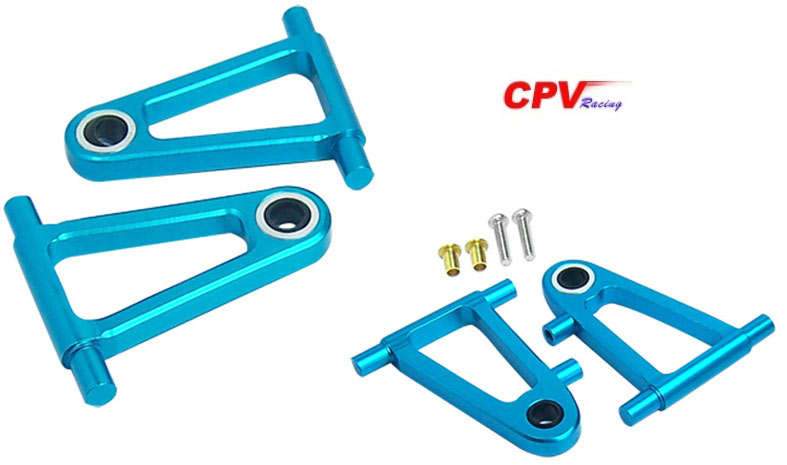 Tamiya TT01 - CPV Blue Aluminium front upper and lower, left & right suspension arms upgrade
