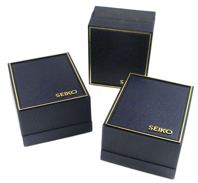 Parts Accessories Lot of 3 vintage Seiko watch boxes new old stock was sold for 95.00 on 7 Aug at 09 10 by Nautilus Trading in Mossel Bay ID 195987642