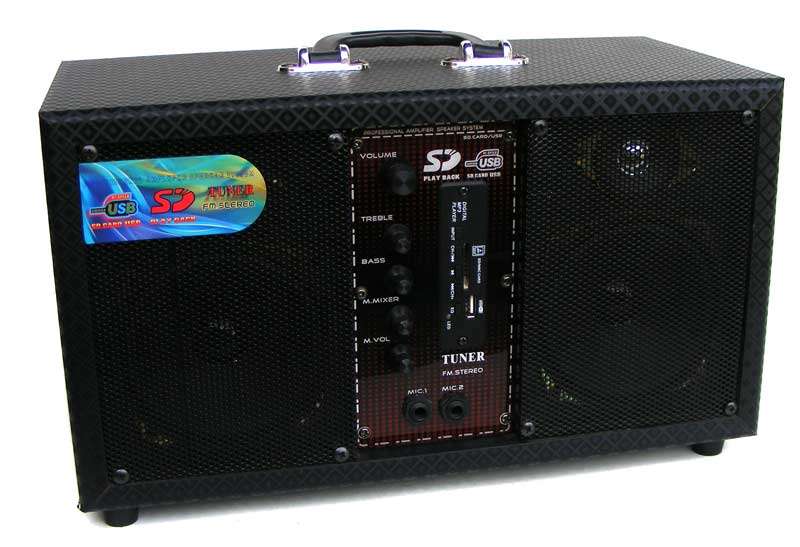 Polestar digital MP3 music player with stereo tuner - USB/SD card slot - external input/mic etc