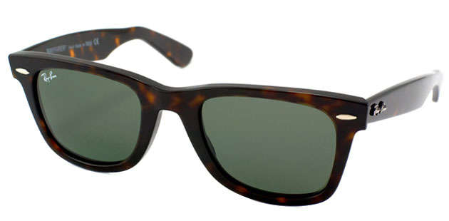 Authentic Ray Ban  Wayfarer Tortoise shell/green lens Sunglasses- RB2140 902 RayBan