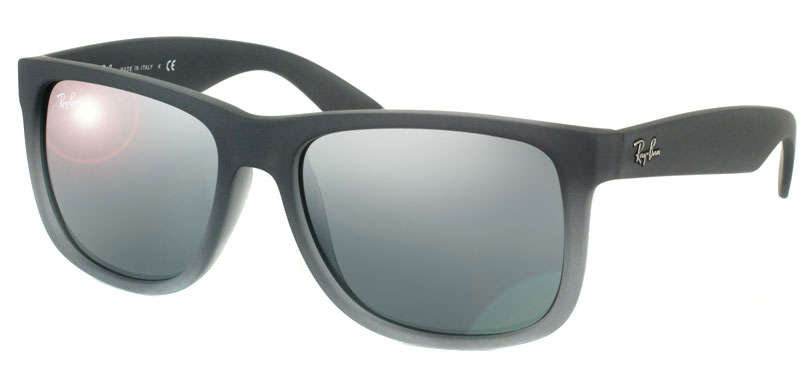 Genuine Ray Ban  Justin Matt Grey Silver Mirror Sunglasses- RB4165 852/88