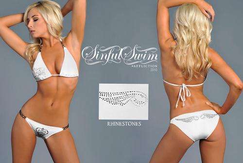 Stunning White Sinful Bikini Size Medium
